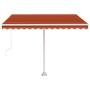 Toldo de pie retráctil manual naranja y marrón 300x250 cm en Toldos | Comprar online en Foro24