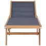 Klappbare Sonnenliege mit Rädern aus massivem Teakholz und Textilene von vidaXL, Liegen - Ref: Foro24-44668, Preis: 302,57 €,...