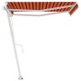 Toldo de pie retráctil manual naranja y marrón 300x250 cm en Toldos | Comprar online en Foro24