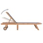 Folding sun lounger with wheels solid teak and textilene by vidaXL, Loungers - Ref: Foro24-44668, Price: 302,57 €, Discount: %