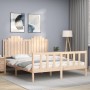 Estructura de cama con cabecero madera maciza 160x200 cm de , Camas y somieres - Ref: Foro24-3192306, Precio: 162,19 €, Descu...