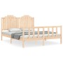 Estructura de cama con cabecero madera maciza 160x200 cm de , Camas y somieres - Ref: Foro24-3192306, Precio: 162,19 €, Descu...