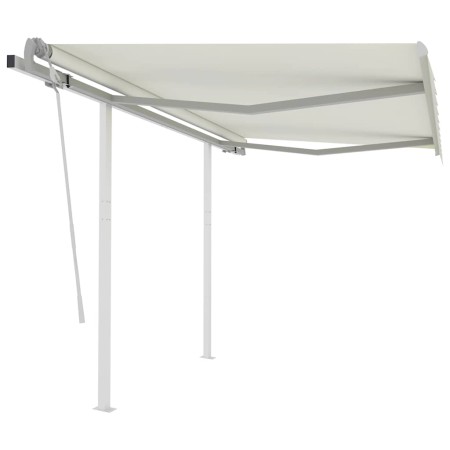 Toldo manual retráctil con postes color crema 3x2,5 m en Toldos | Comprar online en Foro24