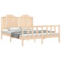 Estructura de cama con cabecero madera maciza 160x200 cm de , Camas y somieres - Ref: Foro24-3192306, Precio: 162,19 €, Descu...