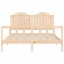 Estructura de cama con cabecero madera maciza 160x200 cm de , Camas y somieres - Ref: Foro24-3192306, Precio: 162,19 €, Descu...