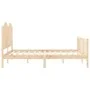 Bed frame with solid wood headboard 160x200 cm by , Beds and slatted bases - Ref: Foro24-3192306, Price: 166,07 €, Discount: %