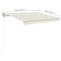 Toldo manual retráctil con postes color crema 3x2,5 m en Toldos | Comprar online en Foro24