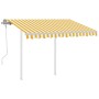 Toldo manual retráctil con postes amarillo y blanco 3x2,5 m en Toldos | Comprar online en Foro24