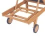 Folding sun lounger with wheels solid teak and textilene by vidaXL, Loungers - Ref: Foro24-44668, Price: 298,42 €, Discount: %