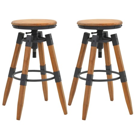 Küchenhocker 2 Einheiten aus massivem Tannenholz von vidaXL, Küchenhocker - Ref: Foro24-245782, Preis: 161,01 €, Rabatt: %