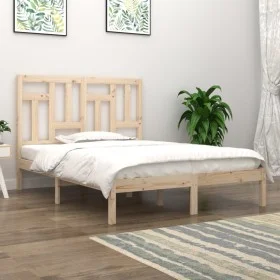 Solid pine wood bed frame 140x200 cm by , Beds and slatted bases - Ref: Foro24-3104543, Price: 114,32 €, Discount: %