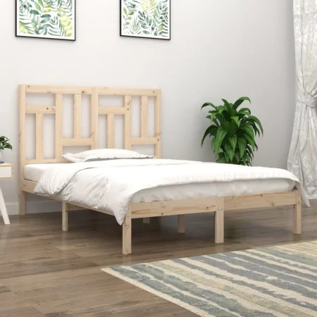 Solid pine wood bed frame 140x200 cm by , Beds and slatted bases - Ref: Foro24-3104543, Price: 114,32 €, Discount: %