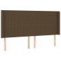 Headboard with dark brown fabric ears 183x16x118/128 cm by , Headboards and footboards - Ref: Foro24-3119835, Price: 117,93 €...