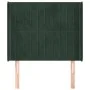 Headboard with dark green velvet ears 103x16x118/128cm by , Headboards and footboards - Ref: Foro24-3119863, Price: 87,42 €, ...