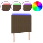 Headboard with LED lights dark brown fabric 80x5x118/128 cm by , Headboards and footboards - Ref: Foro24-3122639, Price: 58,2...