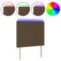Headboard with LED lights dark brown fabric 80x5x118/128 cm by , Headboards and footboards - Ref: Foro24-3122639, Price: 59,7...