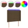 Headboard with LED in dark brown fabric 83x16x118/128 cm by , Headboards and footboards - Ref: Foro24-3124025, Price: 77,73 €...