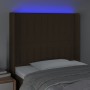 Kopfteil mit LED aus dunkelbraunem Stoff 103x16x118/128 cm von , Kopf- und Fußteile - Ref: Foro24-3124279, Preis: 77,16 €, Ra...