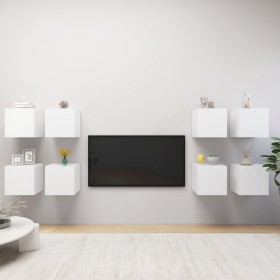 Muebles de pared para TV 8 uds blanco 30,5x30x30 cm en Muebles TV | Comprar online en Foro24