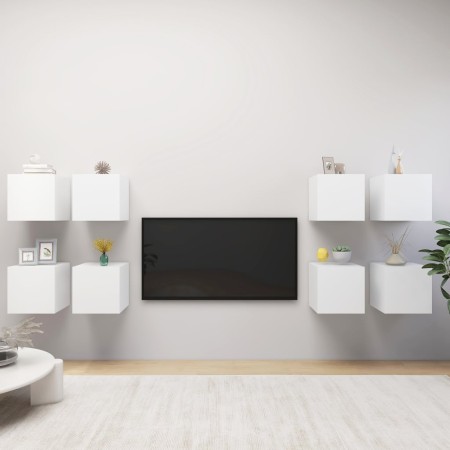 Muebles de pared para TV 8 uds blanco 30,5x30x30 cm en Muebles TV | Comprar online en Foro24