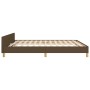 Estructura de cama con cabecero de tela marrón 160x200 cm de , Camas y somieres - Ref: Foro24-3125068, Precio: 218,36 €, Desc...