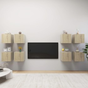Muebles de pared para TV 8 uds color roble Sonoma 30,5x30x30cm en Muebles TV | Comprar online en Foro24