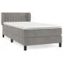 Box spring bed with light gray velvet mattress 80x200 cm by , Beds and slatted bases - Ref: Foro24-3127577, Price: 285,17 €, ...