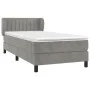 Box spring bed with light gray velvet mattress 80x200 cm by , Beds and slatted bases - Ref: Foro24-3127577, Price: 285,17 €, ...