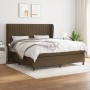Cama box spring con colchón tela marrón oscuro 160x200 cm de , Camas y somieres - Ref: Foro24-3128136, Precio: 565,43 €, Desc...
