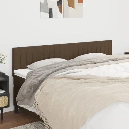 Headboards 2 units of dark brown fabric 80x5x78/88 cm by , Headboards and footboards - Ref: Foro24-346259, Price: 52,47 €, Di...