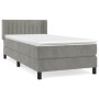 Box spring bed with light gray velvet mattress 80x200 cm by , Beds and slatted bases - Ref: Foro24-3131045, Price: 299,35 €, ...