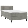 Box spring bed with light gray velvet mattress 80x200 cm by , Beds and slatted bases - Ref: Foro24-3131045, Price: 299,35 €, ...