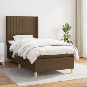 Box spring bed with dark brown fabric mattress 80x200 cm by , Beds and slatted bases - Ref: Foro24-3132108, Price: 334,38 €, ...