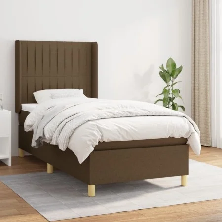Box spring bed with dark brown fabric mattress 80x200 cm by , Beds and slatted bases - Ref: Foro24-3132108, Price: 329,62 €, ...