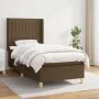 Cama box spring con colchón tela marrón oscuro 80x200 cm de , Camas y somieres - Ref: Foro24-3132108, Precio: 328,36 €, Descu...