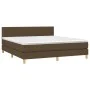 Box spring bed with LED mattress dark brown fabric 180x200 cm by , Beds and slatted bases - Ref: Foro24-3133896, Price: 528,9...