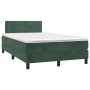 Cama box spring colchón y LED terciopelo verde oscuro 120x200cm de , Camas y somieres - Ref: Foro24-3134396, Precio: 371,34 €...