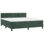 Box spring bed with mattress and LED dark green velvet 160x200cm by , Beds and slatted bases - Ref: Foro24-3134534, Price: 49...
