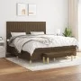 Cama box spring con colchón tela marrón oscuro 180x200 cm de , Camas y somieres - Ref: Foro24-3137336, Precio: 618,41 €, Desc...