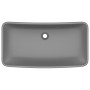 Lavabo de lujo de cerámica rectangular gris oscuro mate 71x38cm