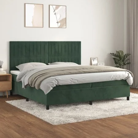 Boxspringbett mit dunkelgrüner Samtmatratze 200x200 cm von , Betten und Lattenroste - Ref: Foro24-3143166, Preis: 700,94 €, R...