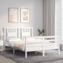 Doppelbettgestell mit weißem Massivholz-Kopfteil von , Betten und Lattenroste - Ref: Foro24-3194547, Preis: 152,88 €, Rabatt: %