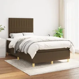 Box spring bed with dark brown fabric mattress 120x200 cm by , Beds and slatted bases - Ref: Foro24-3142484, Price: 381,94 €,...