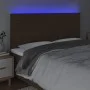 Headboard with LED lights dark brown fabric 160x5x118/128 cm by , Headboards and footboards - Ref: Foro24-3122433, Price: 121...