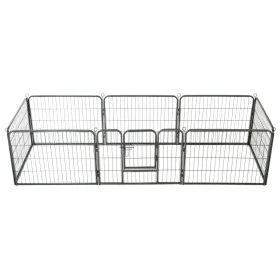 Hundegehege 8 Stahlplatten 60x80 cm schwarz von vidaXL, Hundehütten und Zäune - Ref: Foro24-170572, Preis: 131,30 €, Rabatt: %