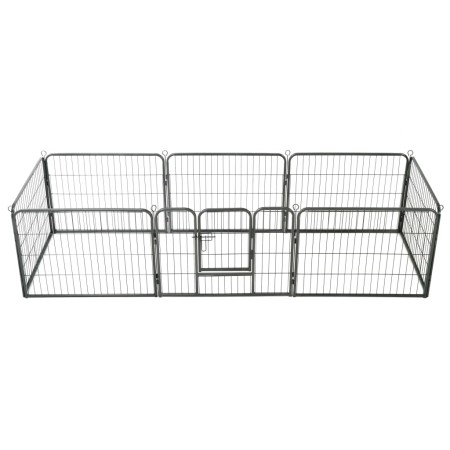 Hundegehege 8 Stahlplatten 60x80 cm schwarz von vidaXL, Hundehütten und Zäune - Ref: Foro24-170572, Preis: 147,55 €, Rabatt: %