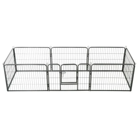 Hundegehege 8 Stahlplatten 60x80 cm schwarz von vidaXL, Hundehütten und Zäune - Ref: Foro24-170572, Preis: 139,17 €, Rabatt: %