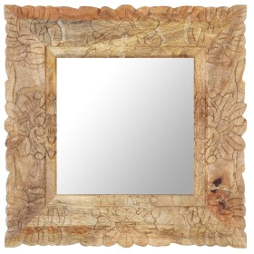 Espejo de madera maciza de mango 50x50 cm