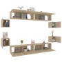 Set de muebles para TV 8 pzas madera contrachapada roble Sonoma en Muebles TV | Comprar online en Foro24