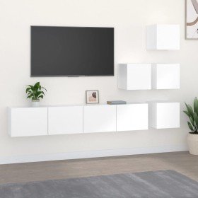 Mueble de pared para TV madera contrachapada blanco en Muebles TV | Comprar online en Foro24